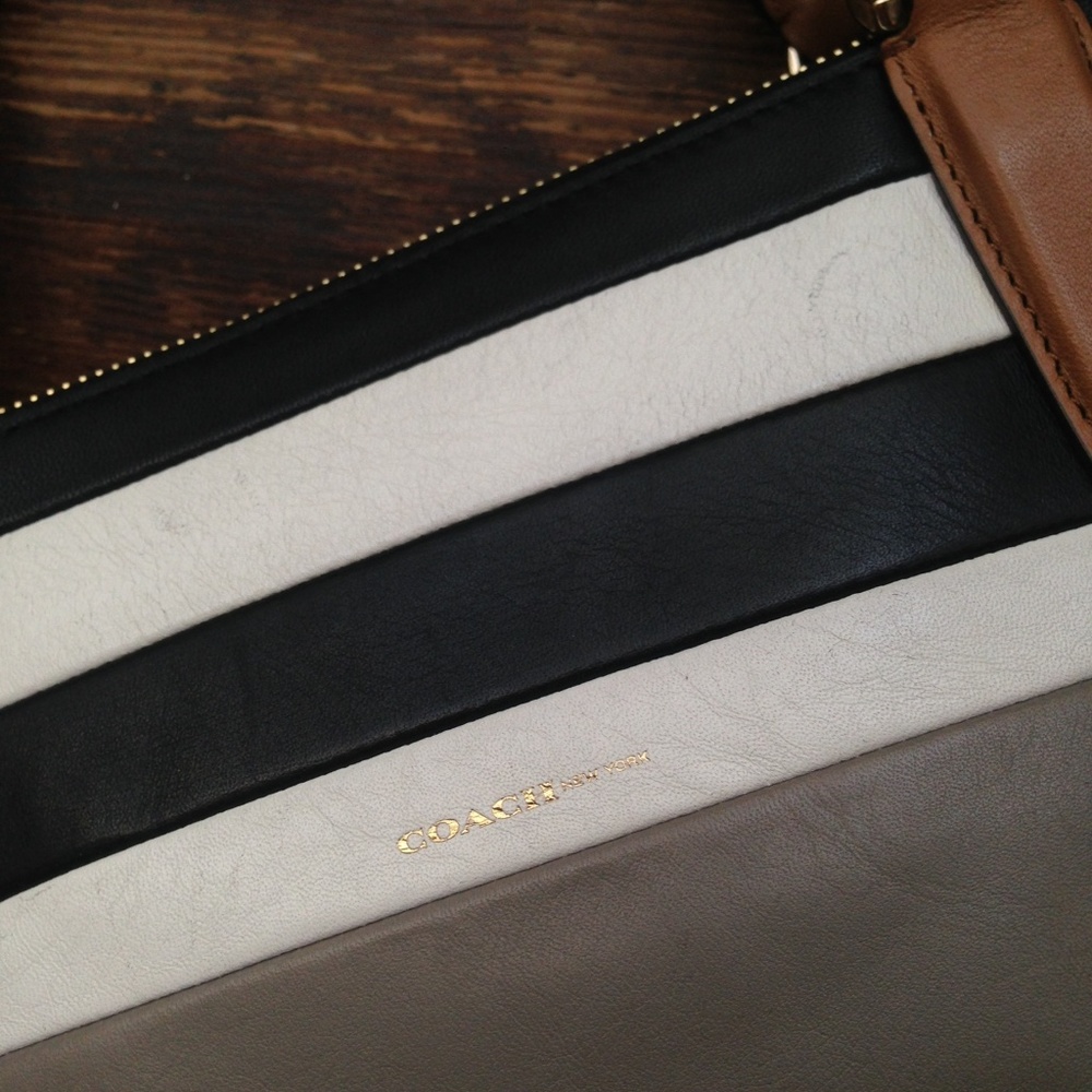 Coach Bleecker Mini Striped Borough Bag w/ Chain - Picture 6 of 8